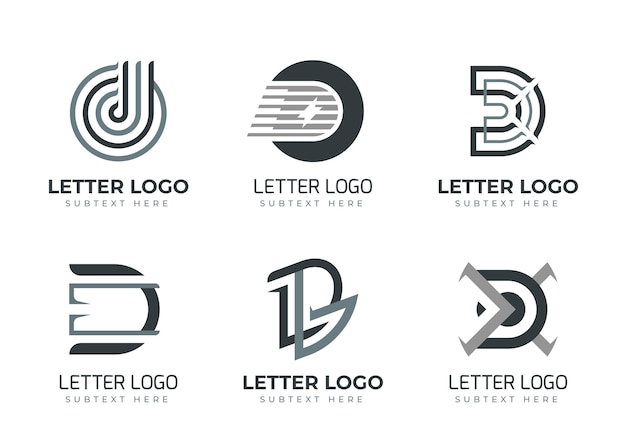 Free Vector flat design different d logos pack