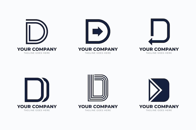 Free vector flat design different d logos set