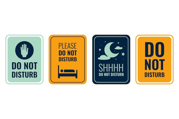 Flat design do not disturb sign illustrations