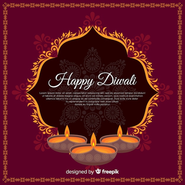 Flat design diwali background