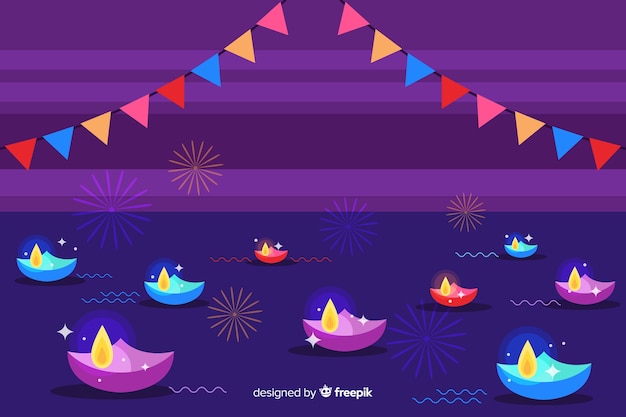 Free Vector flat design of diwali background