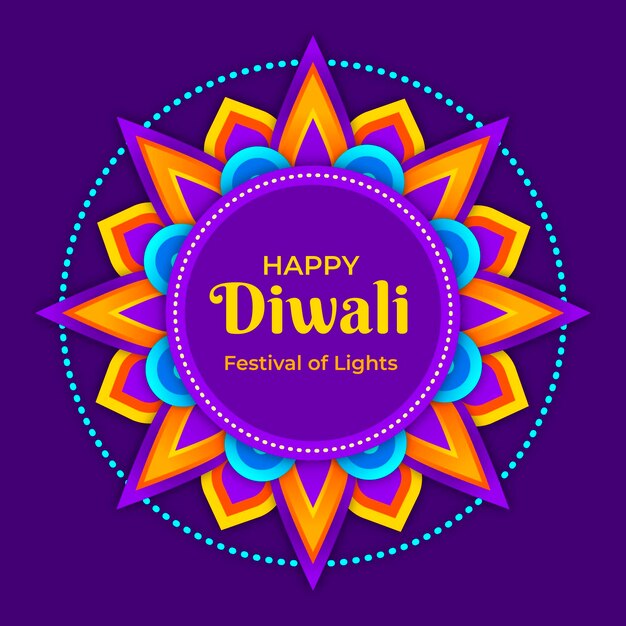 Flat design diwali concept