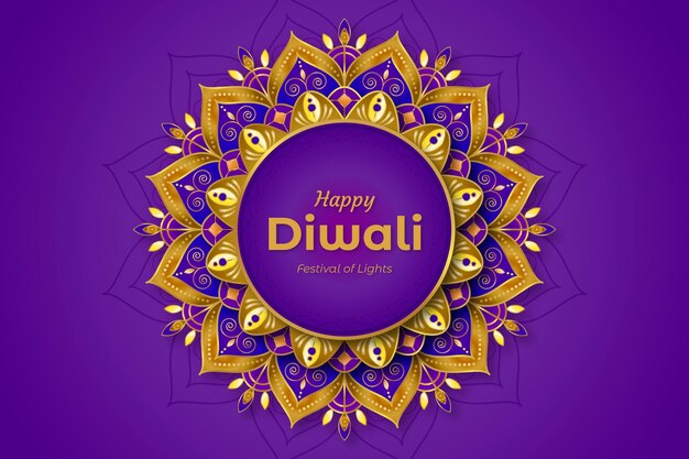 Flat design diwali concept