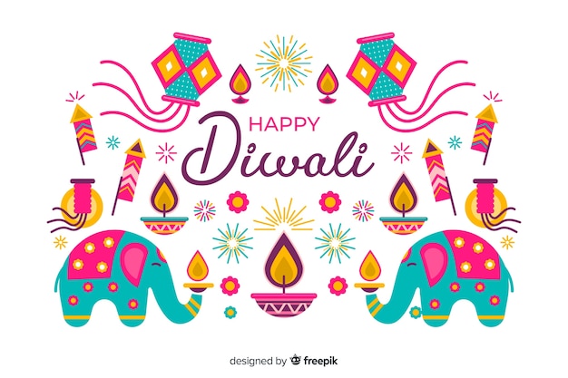 Flat design diwali festival background