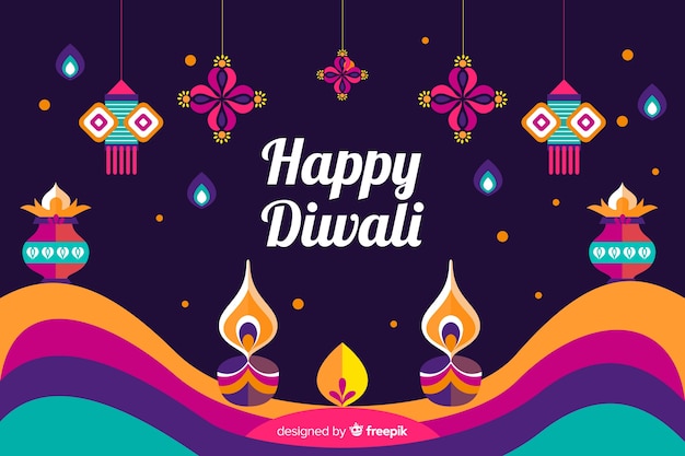 Free Vector flat design diwali sale background