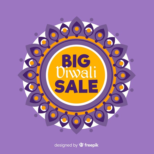 Flat design of diwali sale