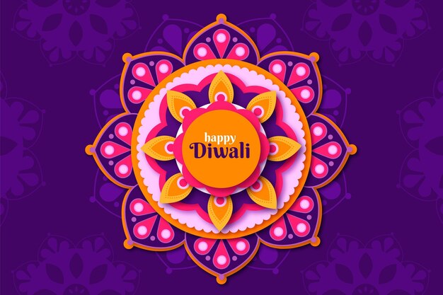 Flat design diwali traditional flower