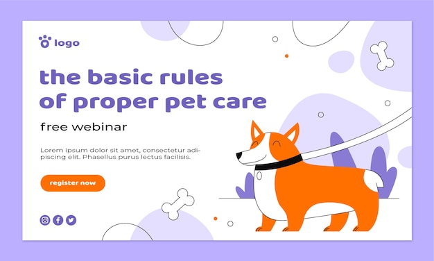 Free Vector flat design dog pet sitting webinar