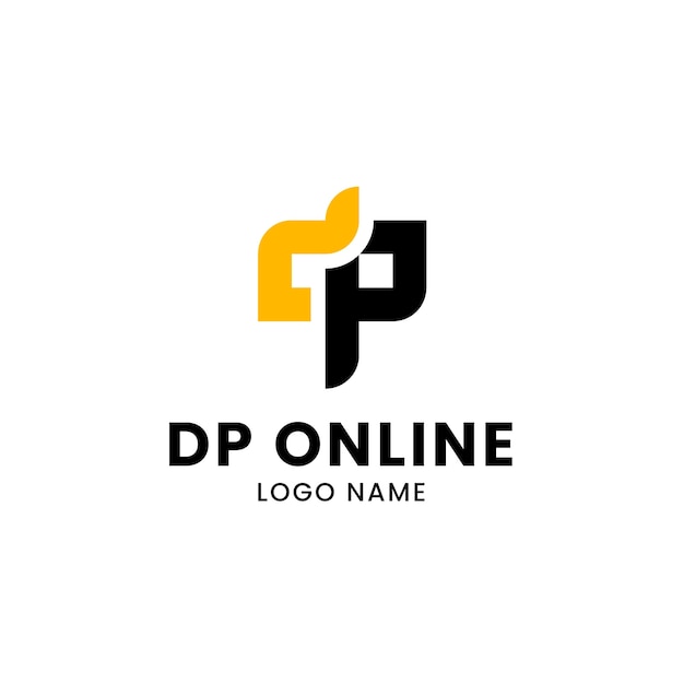 Flat design dp monogram logo template