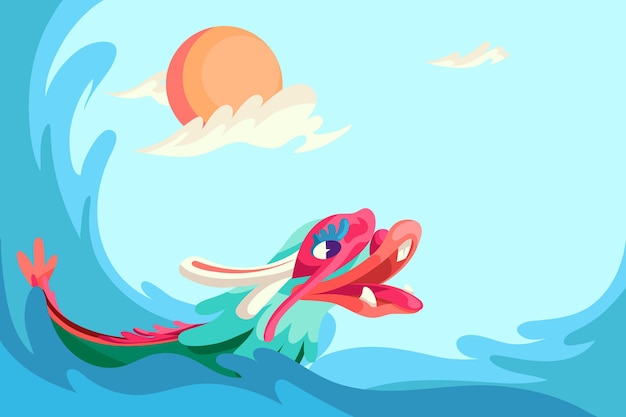 Free Vector flat design dragon boat background