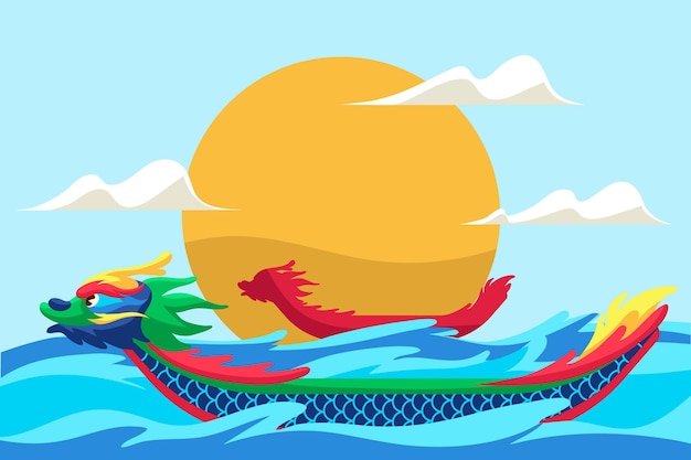 Free Vector flat design dragon boat background