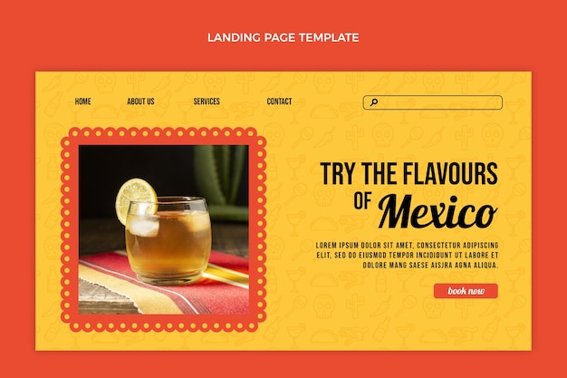 Free Vector flat design drinks  landing page template