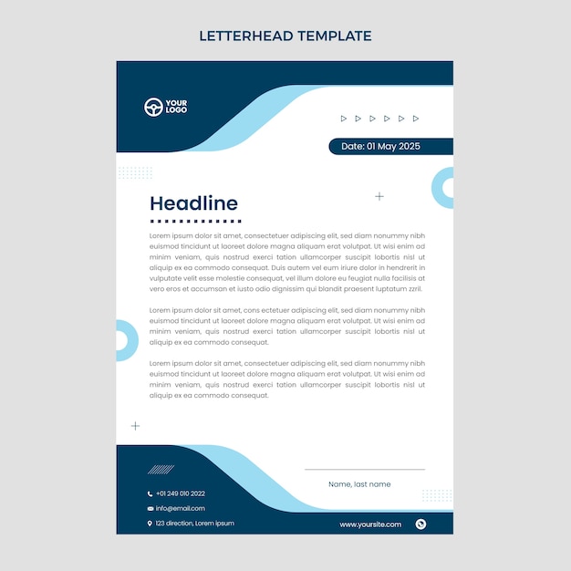 Flat design driving school letterhead