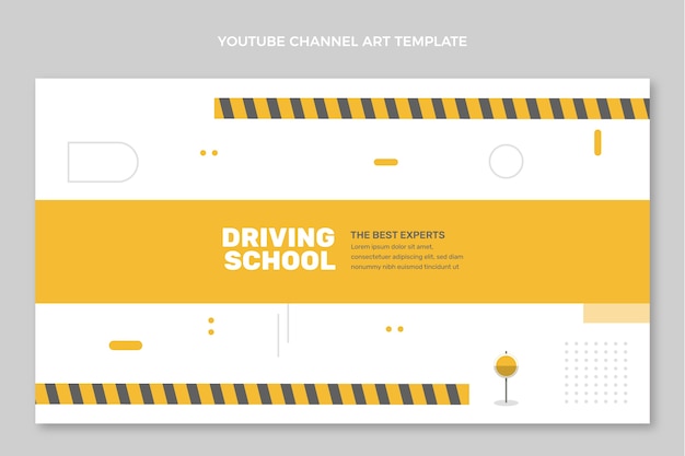 Flat design driving school template