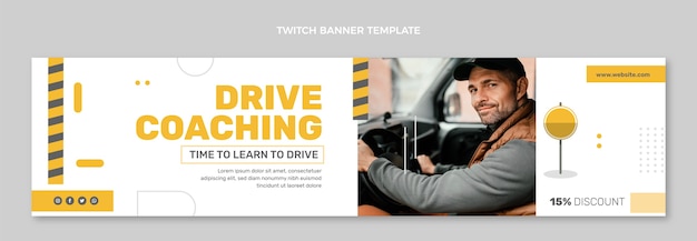 Free Vector flat design driving school template