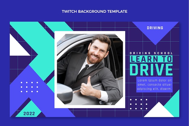 Flat design driving school template