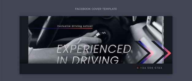 Free Vector flat design driving school template