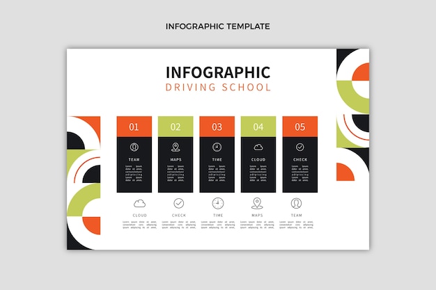 Flat design driving school template