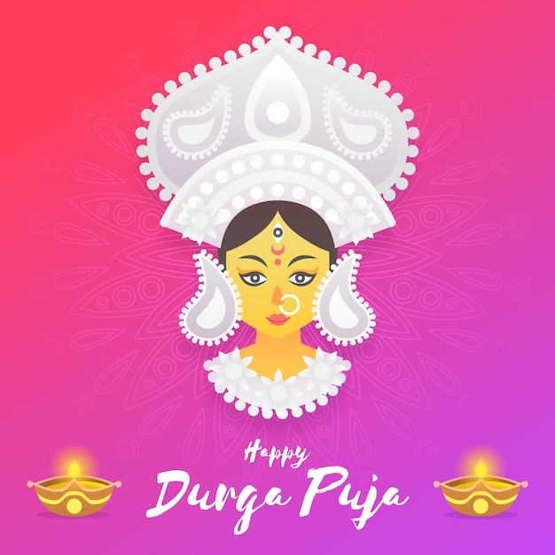 Free vector flat design durga puja