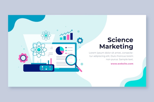 Flat design dynamic science facebook template