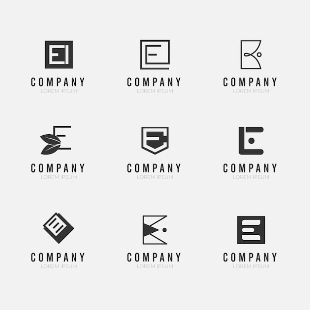 Free Vector flat design e logo collection