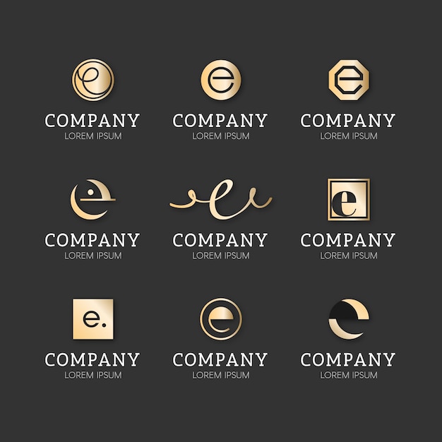 Free vector flat design e logo collection