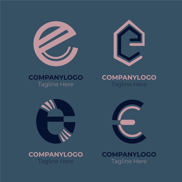 Free Vector flat design e logo collection