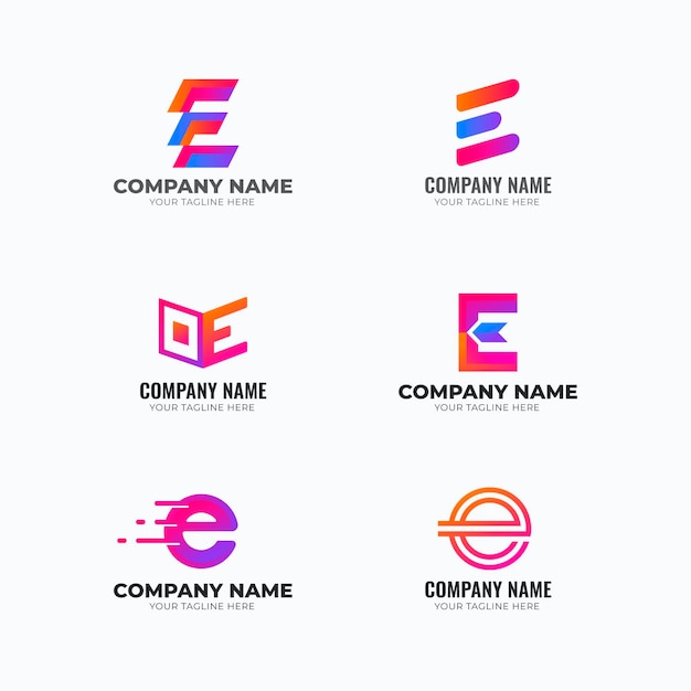 Flat design e logo set