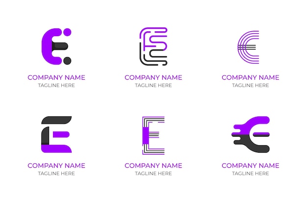 Free Vector flat design e logo set