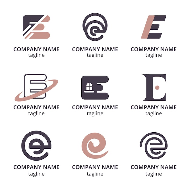 Flat design e logo template set