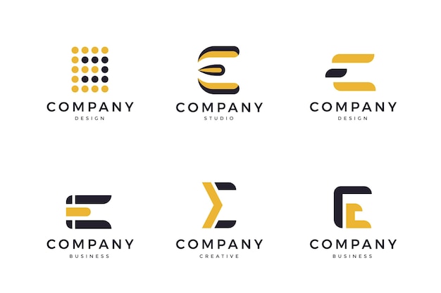 Flat design e logo templates pack