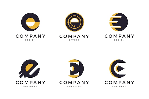 Free vector flat design e logo templates pack