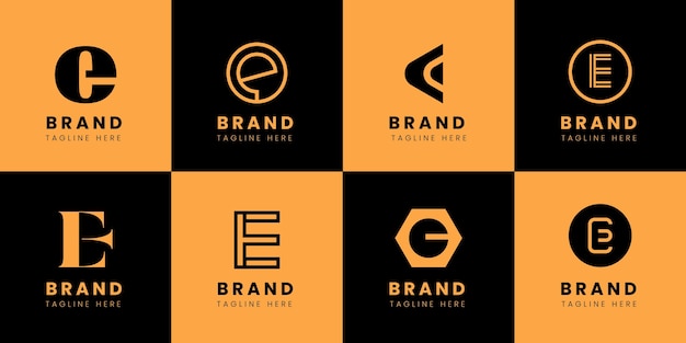 Flat design e logo templates pack