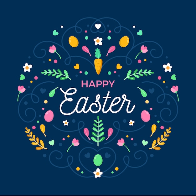 Free vector flat design easter day concept