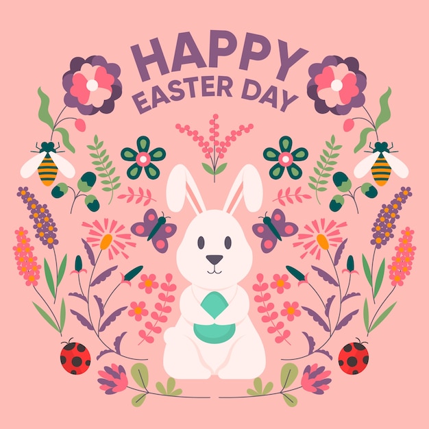 Free Vector flat design easter day event