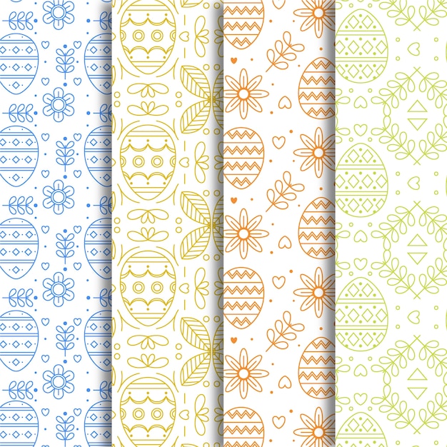 Flat design easter day pattern collection theme