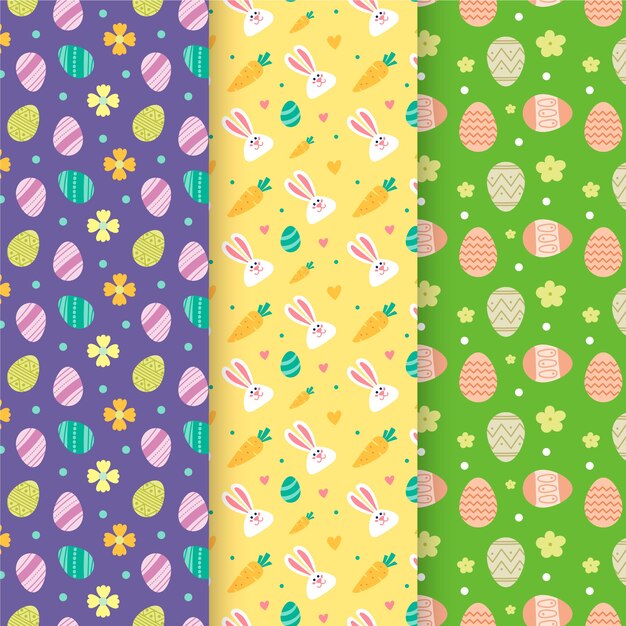 Free vector flat design easter day pattern collection