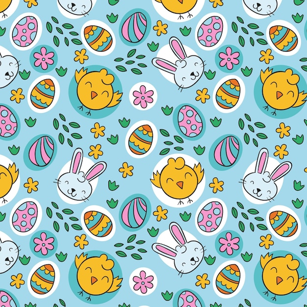 Flat design easter pattern