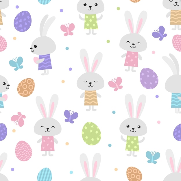 Flat design easter pattern