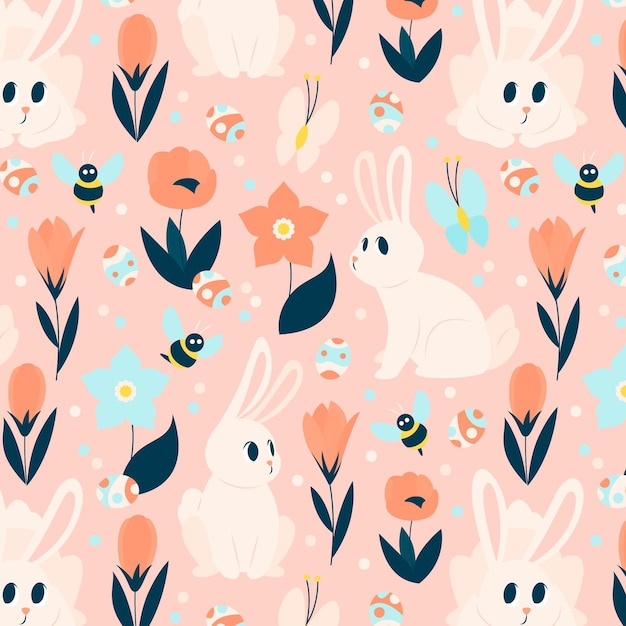 Flat design easter pattern