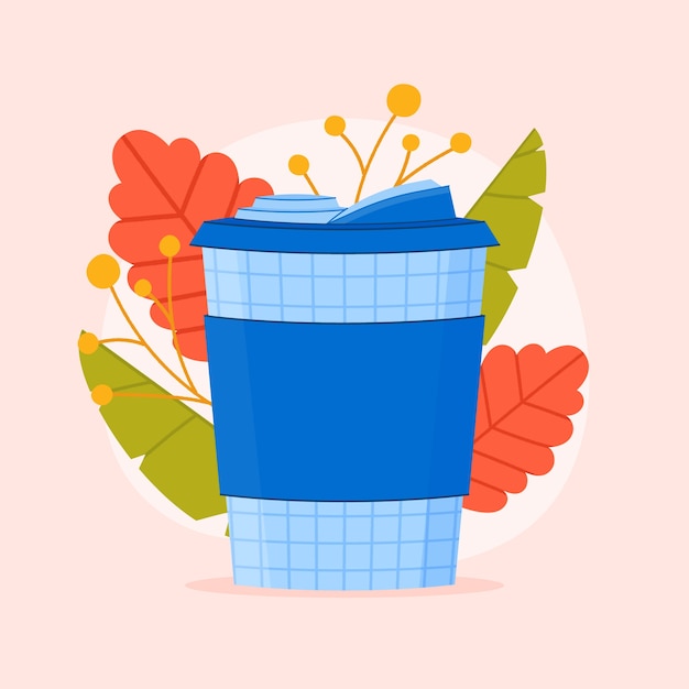 Flat design of eco cup illustration