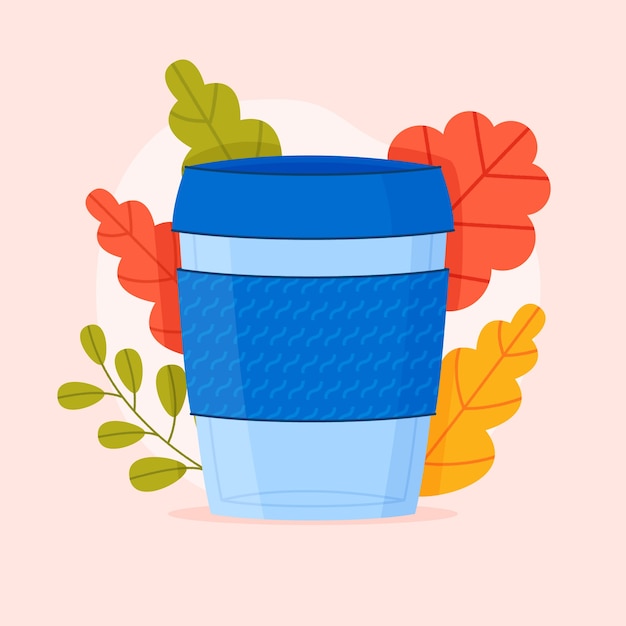 Flat design of eco cup illustration