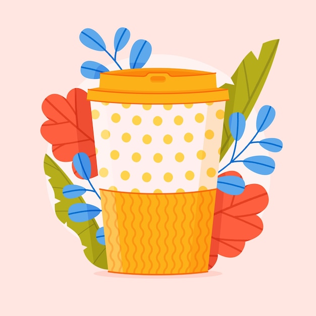 Flat design of eco cup illustration