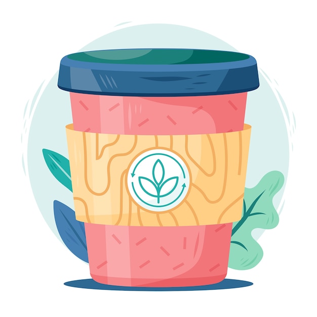 Free Vector flat design eco cup illustration