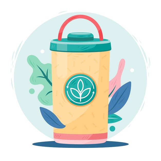 Flat design eco cup illustration