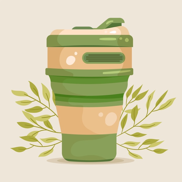 Flat design eco cup illustration