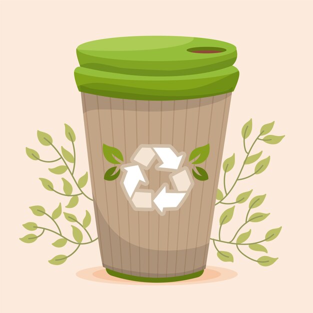 Flat design eco cup illustration