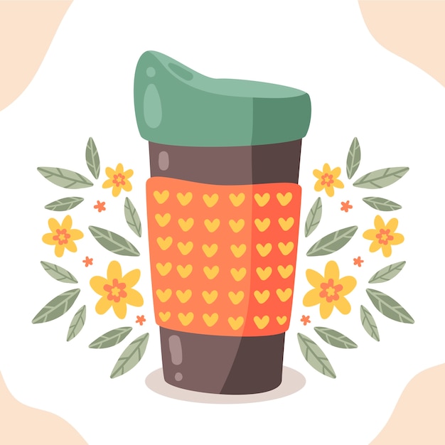 Free Vector flat design eco cup illustration