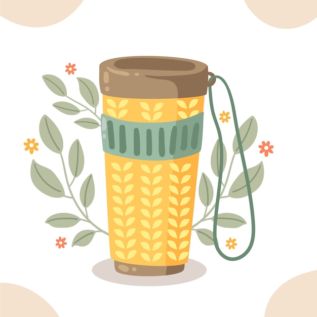 Flat design eco cup illustration