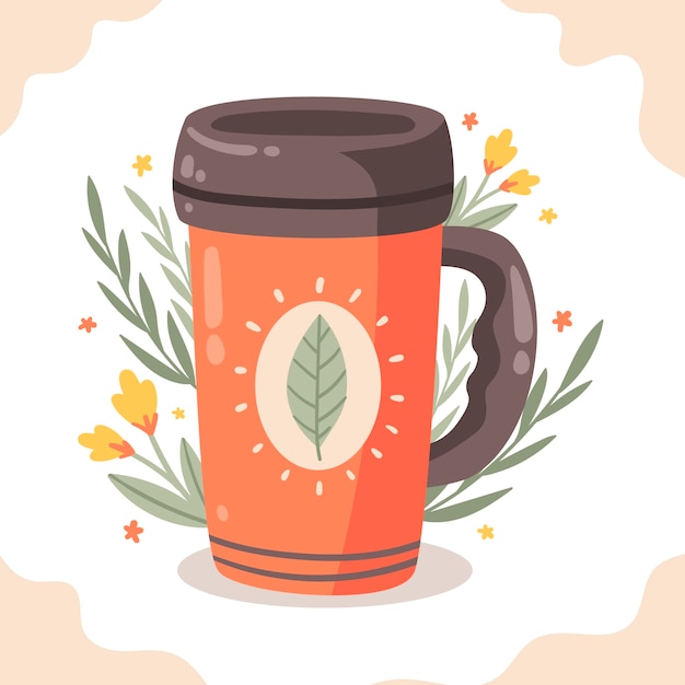 Flat design eco cup illustration